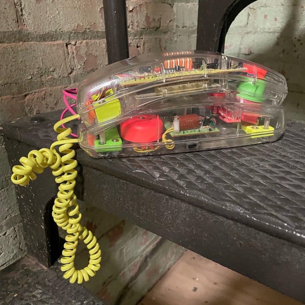 VTG 80’s Conair Brights Transparent Phone with Cords